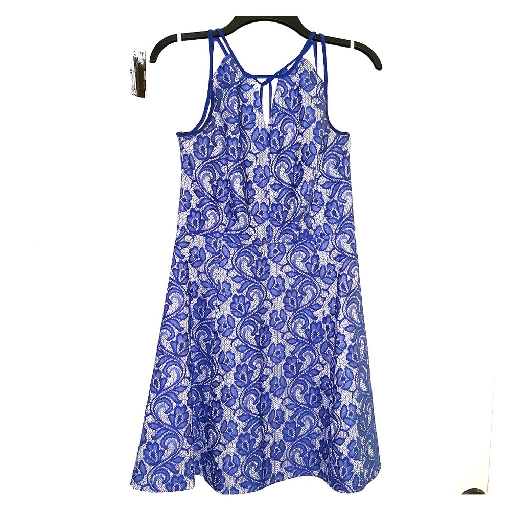 Size 10 Lace Covered Dress w/ zip back and tie!